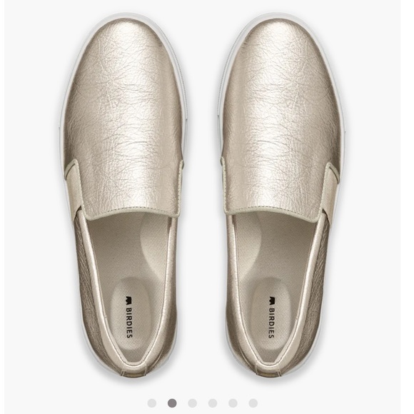 Birdies The Swift Slip-on leather sneakers metallic gold women' size 7 - Picture 4 of 16